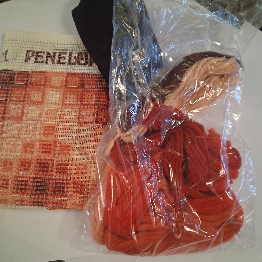 Vintage Penelope Needlepoint Kit Quick Tapestry 13"x13" Pillow Cover UK Unused